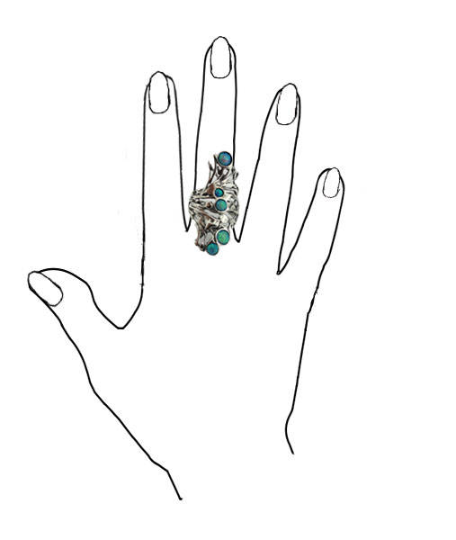 Hadar Jewelry Cherry tree ring with five round genuine natural gemstones