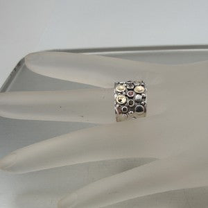 Hadar Jewelry Handmade 9k Gold 925 Silver Tourmaline Ring 