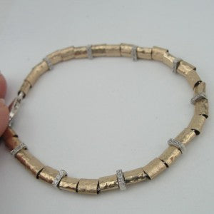 Hadar Jewelry 14k Yellow Gold F 925 Sterling Silver Zircon Bracelet