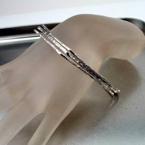 Hadar Designers Handmade 925 Sterling Silver 1-2-3 Square Bangle Bracelets 