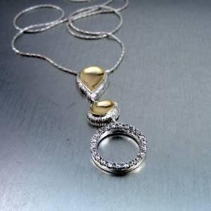 Hadar Jewelry 9k Gold Sterling 925 Silver White Zircon Pendant 