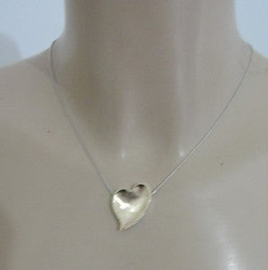 Hadar Jewelry Handmade 9k yellow Gold 925 Silver Large Heart Pendant