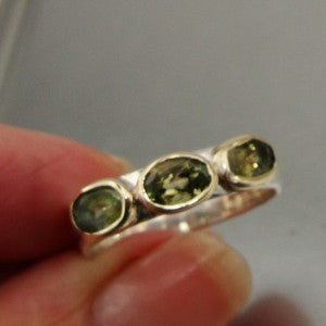 Hadar Designers 925 Sterling Silver 9k Gold Tourmaline Ring