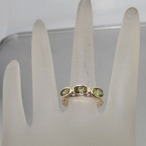 Hadar Designers 925 Sterling Silver 9k Gold Tourmaline Ring