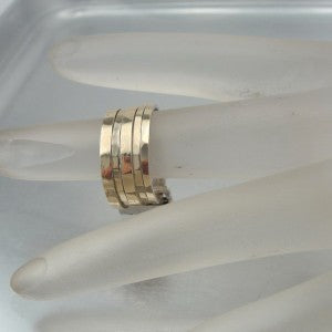Hadar Designers Yellow 9k Gold 925 Silver Zircon Multi Ring Gift for Israeli Wife Gift for Her