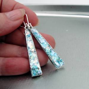 Hadar Jewelry Drop Handmade Sterling Silver Roman Glass Earrings