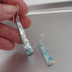 Hadar Jewelry Drop Handmade Sterling Silver Roman Glass Earrings