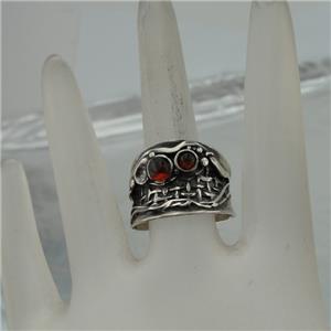 Hadar Designers Handmade 925 Sterling Silver Baltic Amber Ring Chunky Swivel Ring