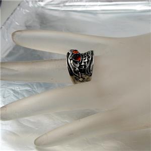 Hadar Designers Handmade 925 Sterling Silver Baltic Amber Ring Chunky Swivel Ring