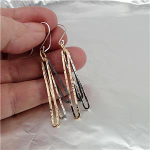 Hadar Designers Israel 24k Gold Plated Sterling 925 Silver Dangle Earrings (L) Y