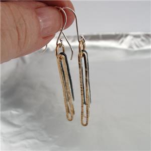 Hadar Designers Israel 24k Gold Plated Sterling 925 Silver Dangle Earrings (L) Y