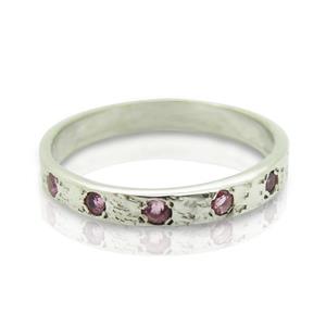 Hadar Designers Handmade Delicate 925 Silver Pink Tourmaline Ring Gift for Her