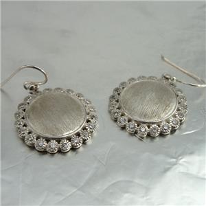 Hadar Designers Handmade Brush 925 Silver Zircon Pendant Earrings Set Luxury Israeli Jewelry Set for Women