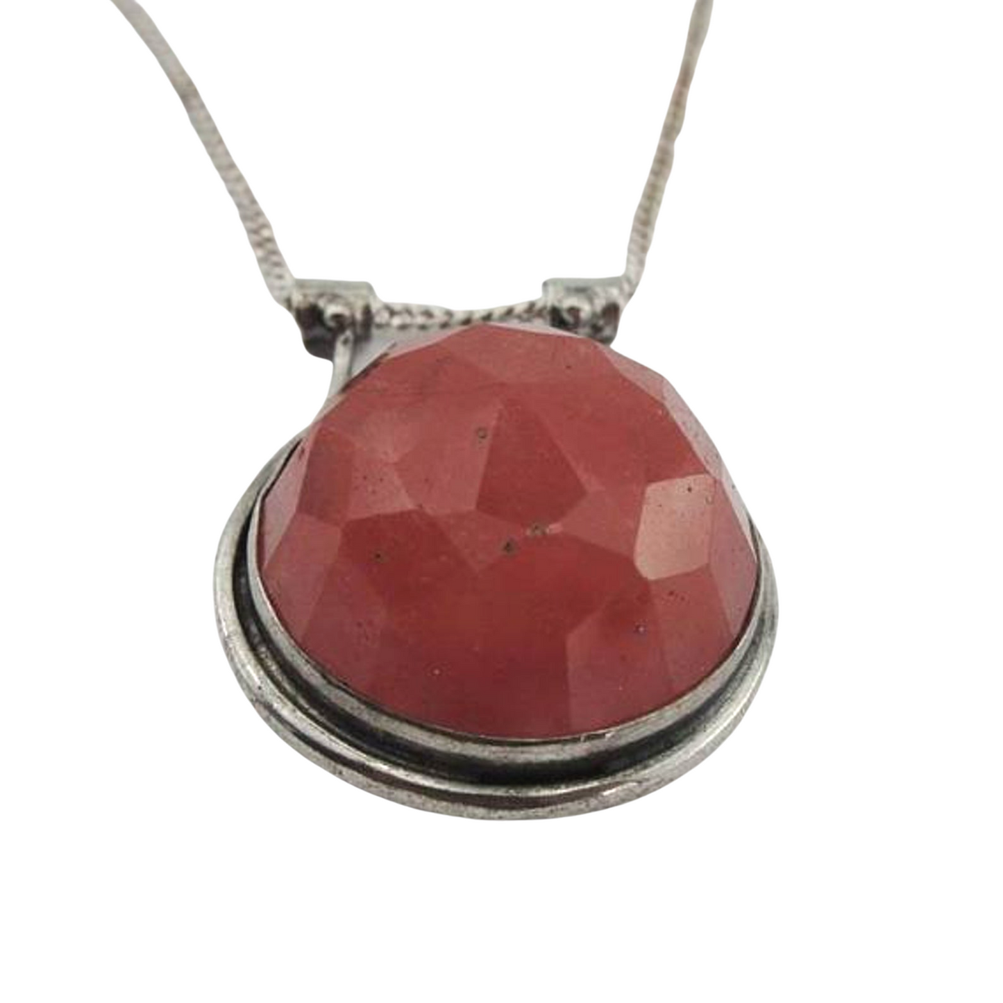 925 Silver Pendant, Cherry quartz Pendant, handcrafted Large Sterling Silver Cherry Quartz Pendent (H 4008)