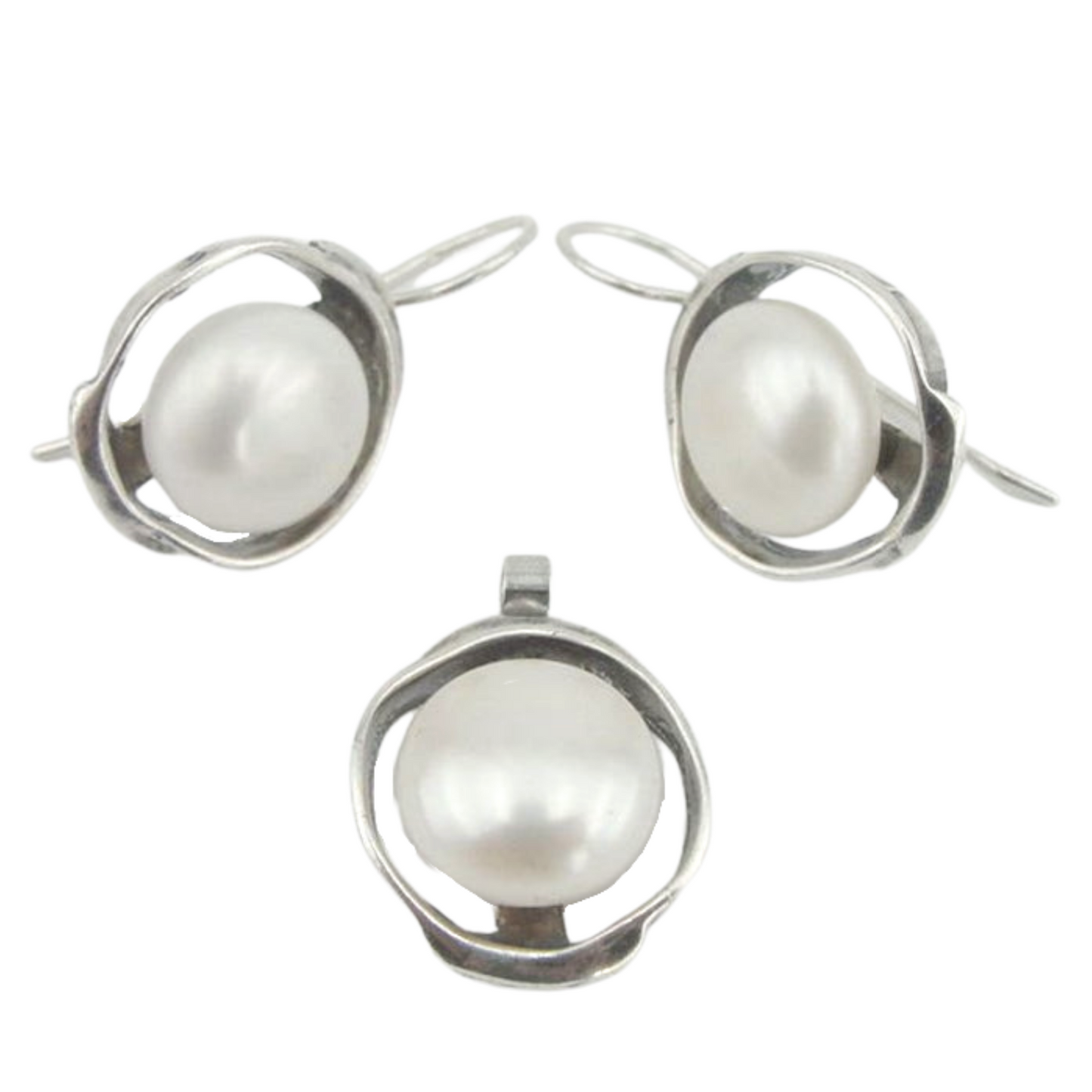 pearl earrings, Sterling Silver Round Pearl Earrings, Round Dangle Natural Pearls Earrings, Dangle Pearls, Israeli Jewelry, Round Dangle, Israeli design, Israeli jewelry, Pearls Jewelry, gift for her, Gift for mom, Jewelry for grandma, Light dangle 