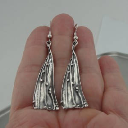 Hadar Jewelry Handmade Art 925 Sterling Silver Long Earrings (H 271)