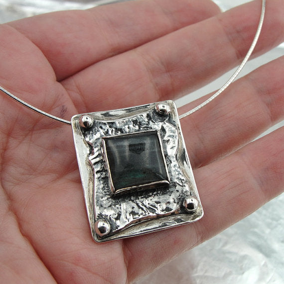 Sterling silver Labradorite pendant (4802)