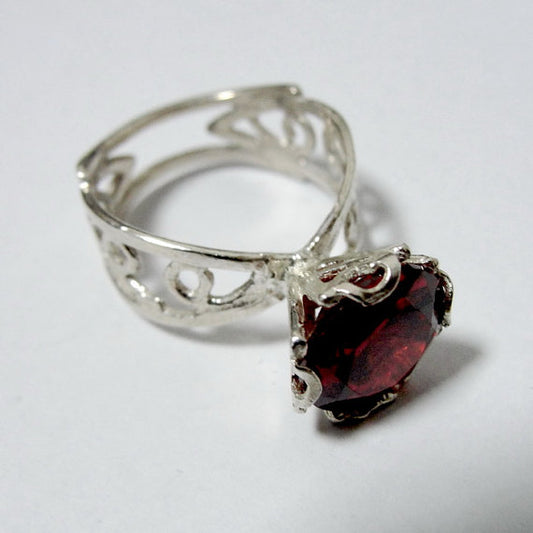New israeli Handmade 925 sterling silver woman unique 10mm Cz ring (e 10007)