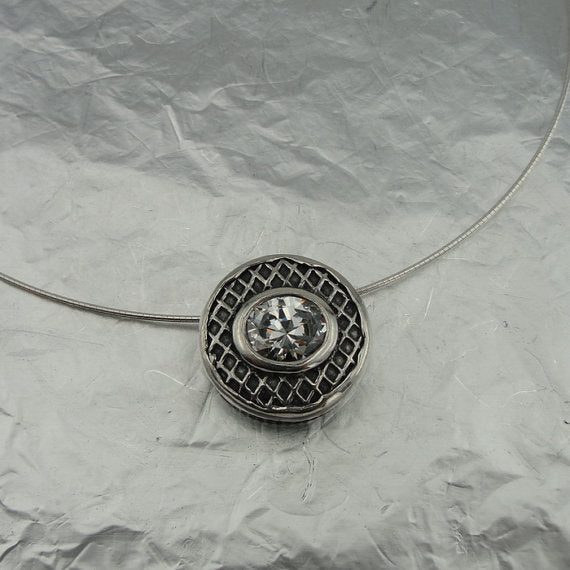 sterling silver CZ pendant