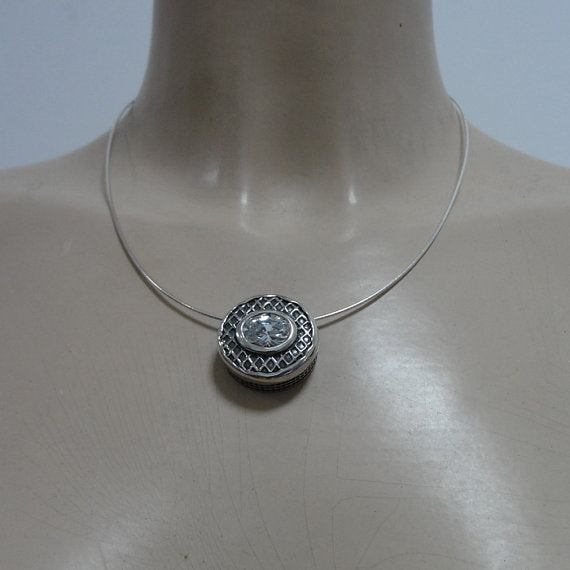 sterling silver CZ pendant