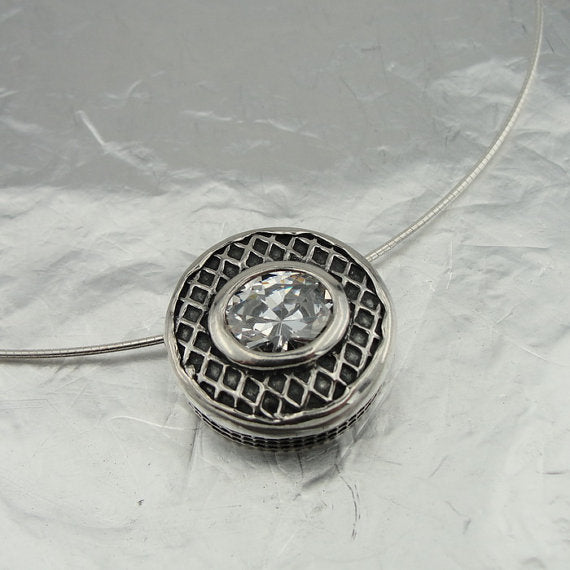 sterling silver CZ pendant