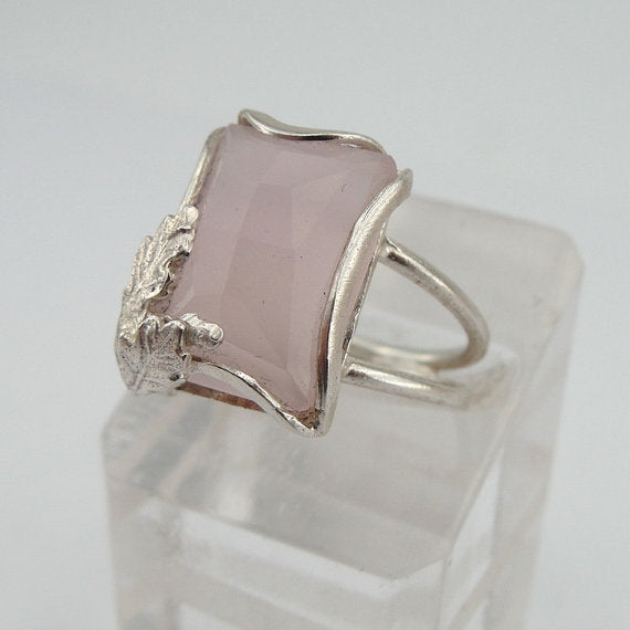 Silver Rose Quartz Ring ( r 10009q)