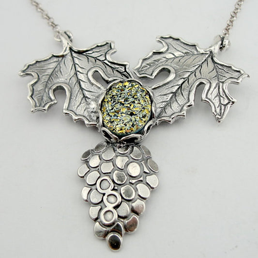 Hadar Fine Sterling Silver 925 ,necklace druze stone , chain,gift , (512002)