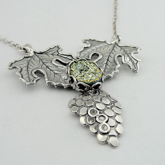 Hadar Fine Sterling Silver 925 ,necklace druze stone , chain,gift , (512002)