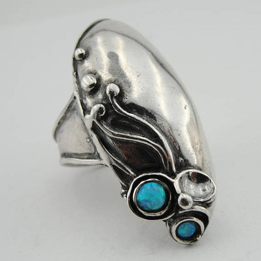 Massive Handmade ,925, Sterling Silver 925 Opal Ring (170)