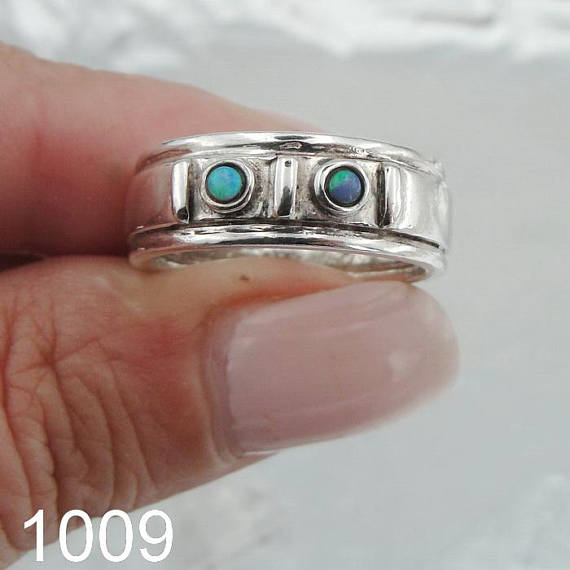 Fine opal Ring, 925 Sterling Silver , opal stone ring. blue opal ring , Free Shipping, Israeli Jewelry, Gift (1009