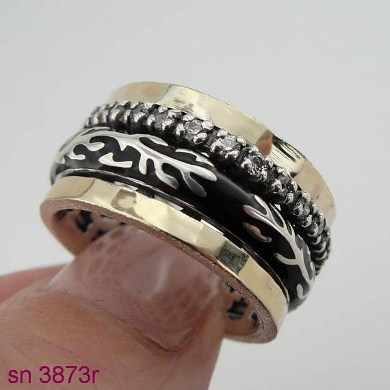 Fabulous Handmade Silver Swivel Ring 925 Sterling Silver Ring Israeli Jewelry