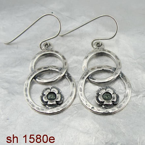 New Israel Handmade 925 sterling Silver jed spiral long Earrings (sh 1580e)