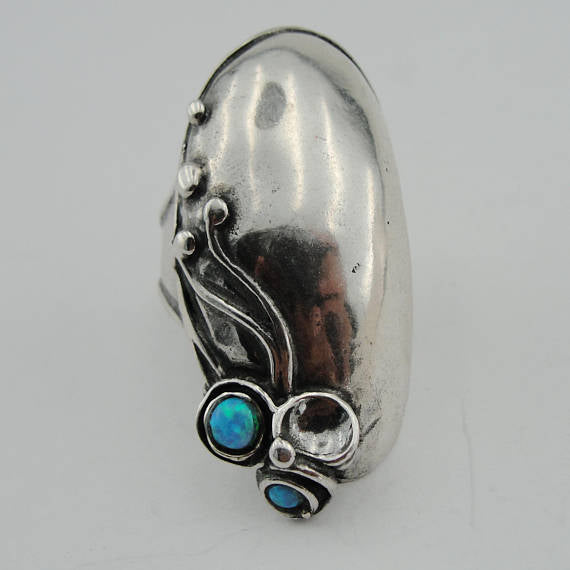 Massive Handmade ,925, Sterling Silver 925 Opal Ring (170)