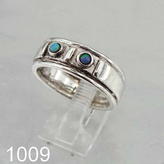 Fine opal Ring, 925 Sterling Silver , opal stone ring. blue opal ring , Free Shipping, Israeli Jewelry, Gift (1009