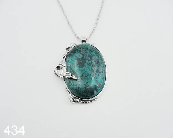 Handmade Sterling Silver Eilat Pendant with chain (434)