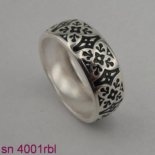 Handmade Sterling Silver Ring Filed with Black Ceramic