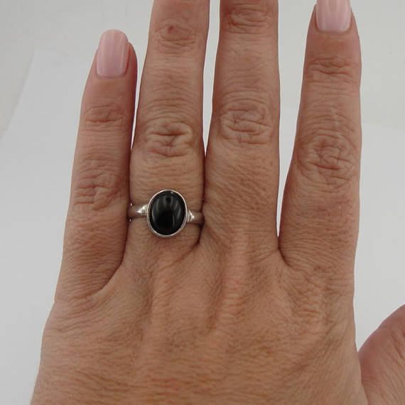 Black Onyx Ring Handmade 925 Sterling Silver