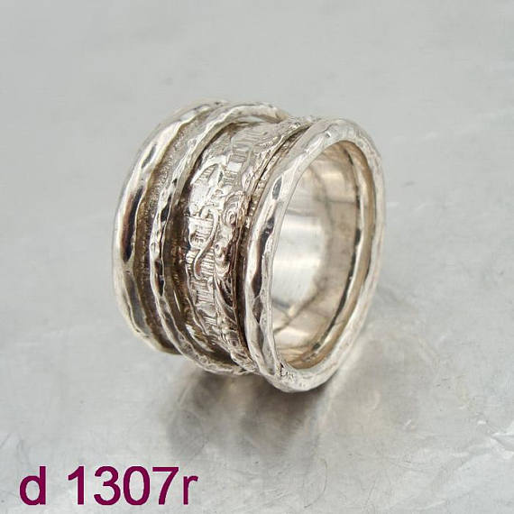 Unisex Fine New 925 Sterling Silver Swivel Wide Band braid Ring – Hadar  Jewelry