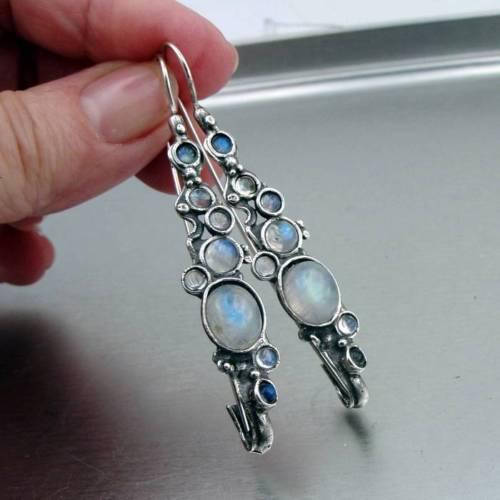 Hadar Jewelry Handmade Impressive Sterling Silver Moonstone Earrings