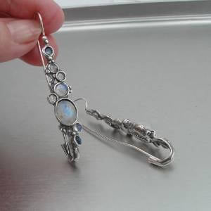 Hadar Jewelry Handmade Impressive Sterling Silver Moonstone Earrings