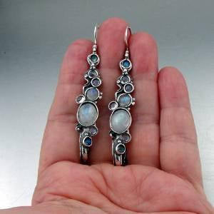 Hadar Jewelry Handmade Impressive Sterling Silver Moonstone Earrings