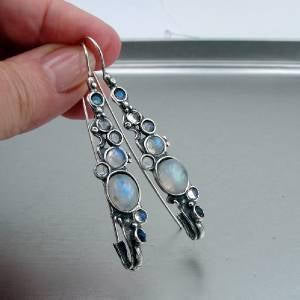 Hadar Jewelry Handmade Impressive Sterling Silver Moonstone Earrings