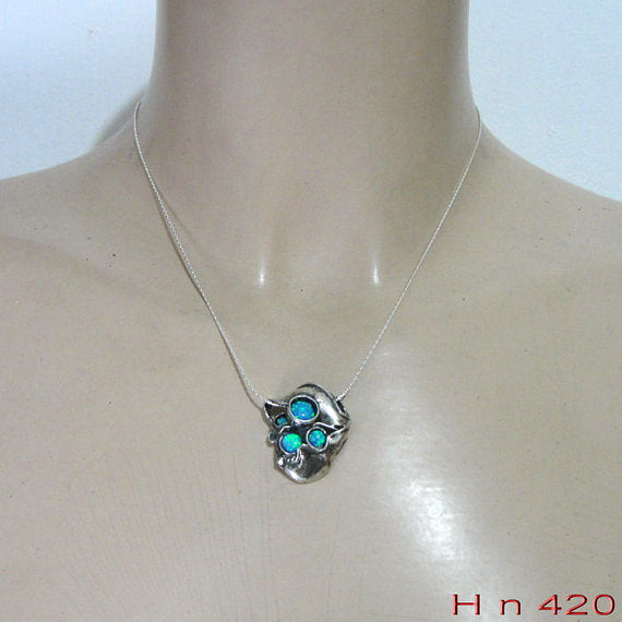 NEW Hadar handcrafted 925 Sterling Silver unique Opal Pendent. woman gift (H n421)