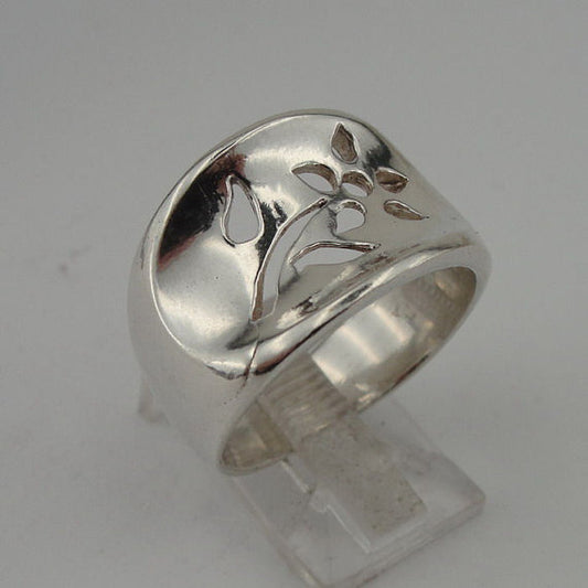 SUPER SALE Beautiful iSRAEL Handmade 925 Sterling Silver Flower Ring (tf 101)