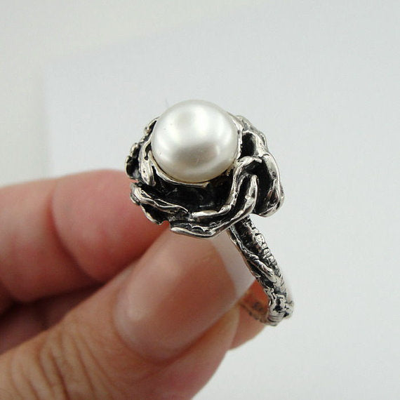 Silver Ring with Pearl